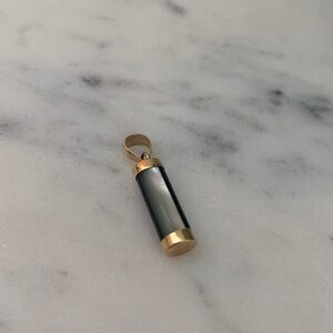 14k solid Gold with black onyx and mother Pearl  Pendant